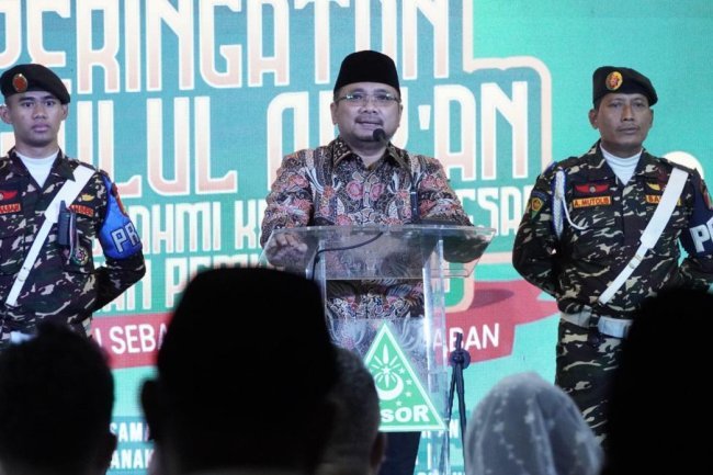 Hadiri Peringatan Nuzulul Quran, Menag Dorong Kader Ansor Terus Tingkatkan Skill