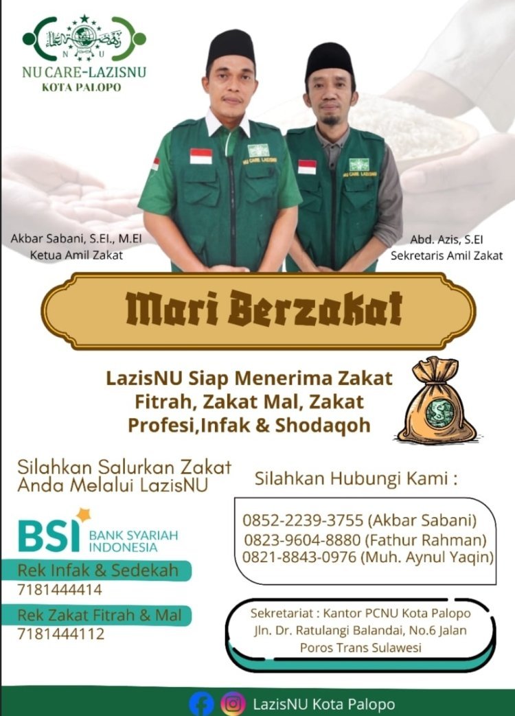 Mari Tunaikan Zakat Fitrah di LAZISNU Palopo