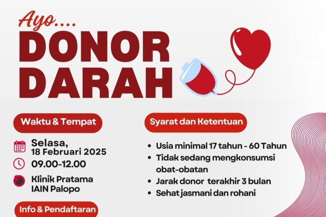 IAIN Palopo Gelar Aksi Donor Darah 18 Februari 2025, Terbuka untuk Umum!