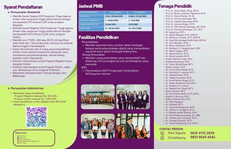 Pascasarjana IAKN Toraja Tawarkan 3 Prodi Magister Dan Program Doktor, Begini Cara Daftarnya