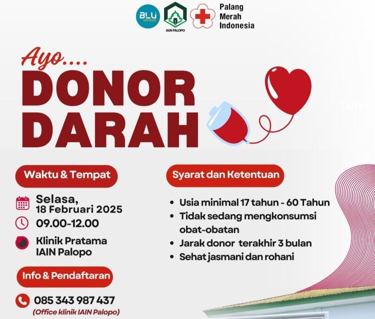 IAIN Palopo Gelar Aksi Donor Darah 18 Februari 2025, Terbuka untuk Umum!