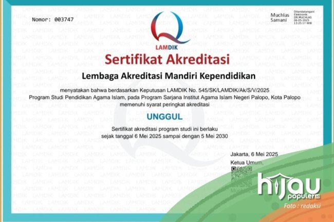 Prodi PAI FITK UIN Palopo Resmi Raih Predikat Akreditasi Unggul dari LAMDIK