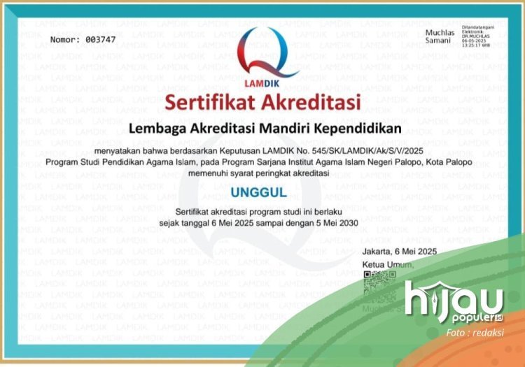 Prodi PAI FITK UIN Palopo Resmi Raih Predikat Akreditasi Unggul dari LAMDIK