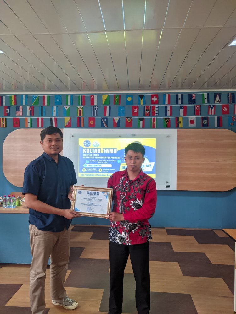 Dosen UIN Palopo Ini Isi Kuliah Tamu di UMPAR Bahas Komparasi KUHP dan Benchmarking ke IAIN Pare-pare