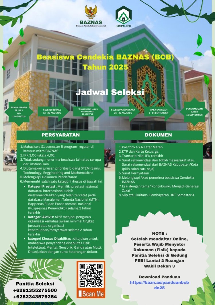 Buruan Daftar, Hari Ini Pendaftaran Beasiswa Cendekia BAZNAS 2025 Resmi Dibuka
