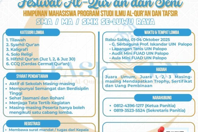 Coming Soon Fase VII, Festival Alquran & Seni oleh HMPS IAT FUAD UIN Palopo