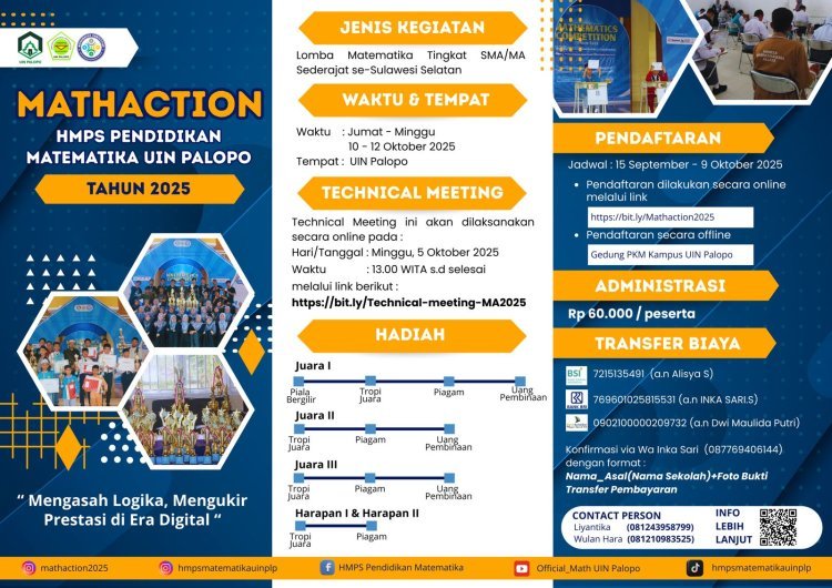 Mathaction 2025, Ajang Bergengsi di UIN Palopo bagi Pelajar Sulsel
