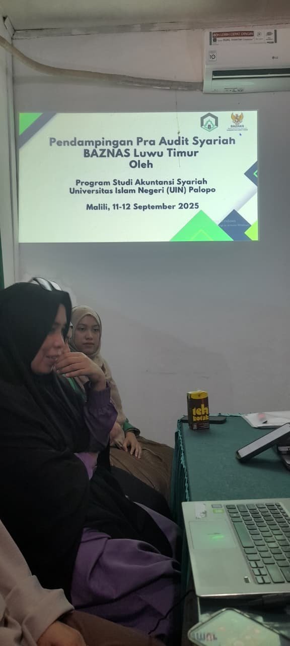 Dosen dan Mahasiswa Prodi AKS FEBI UIN Palopo Dampingi Baznas Lutim Pra-Audit Syariah