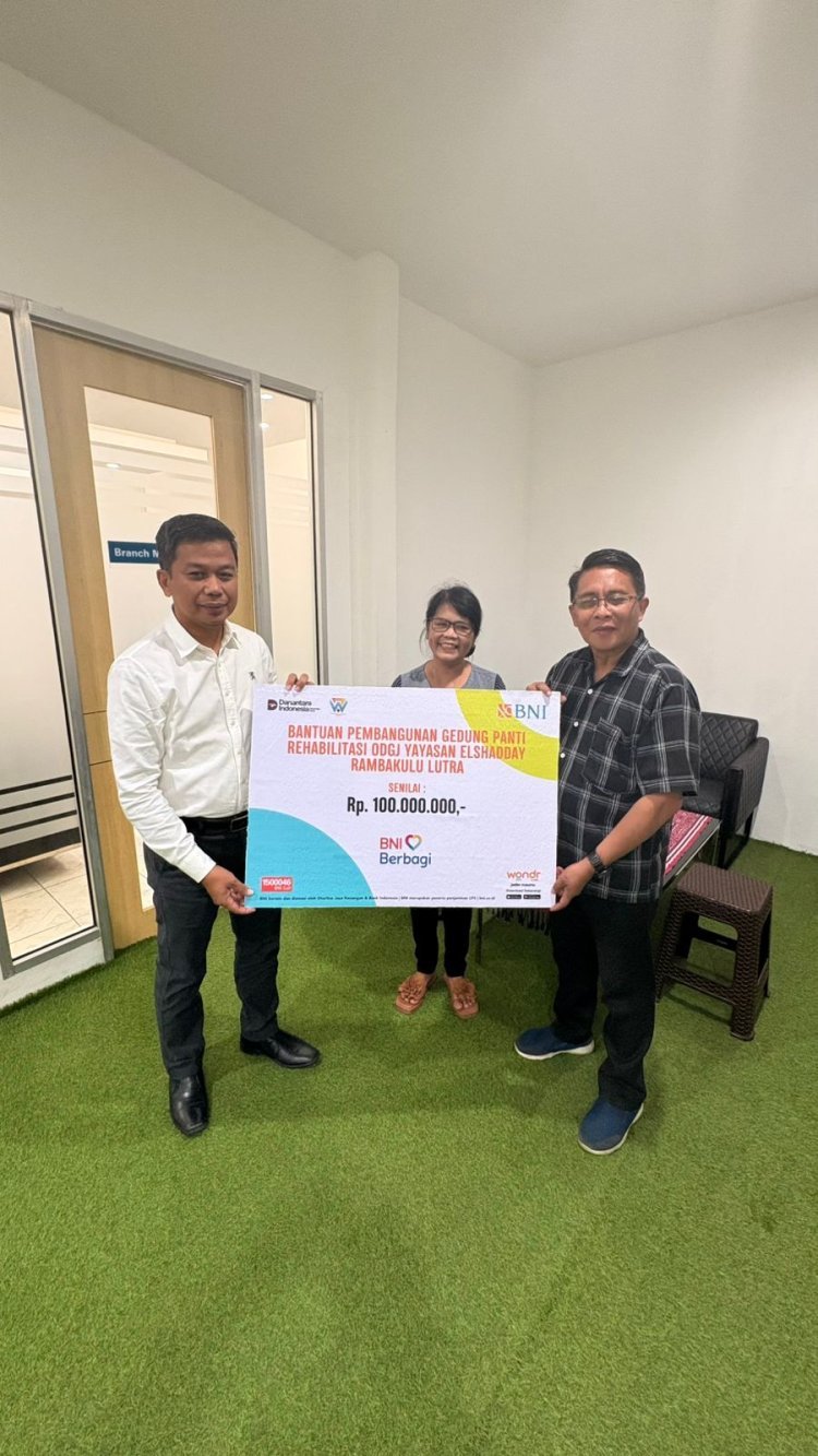BNI Serahkan CSR Pembangunan Panti Rehabilitasi ODGJ Yayasan Elshadday Rambakulu Lutra