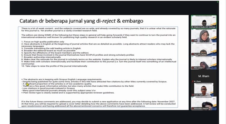 Akselerasi Menuju Indeksasi Internasional, LP2M UIN Palopo Gelar Pendampingan  Pengelola Jurnal