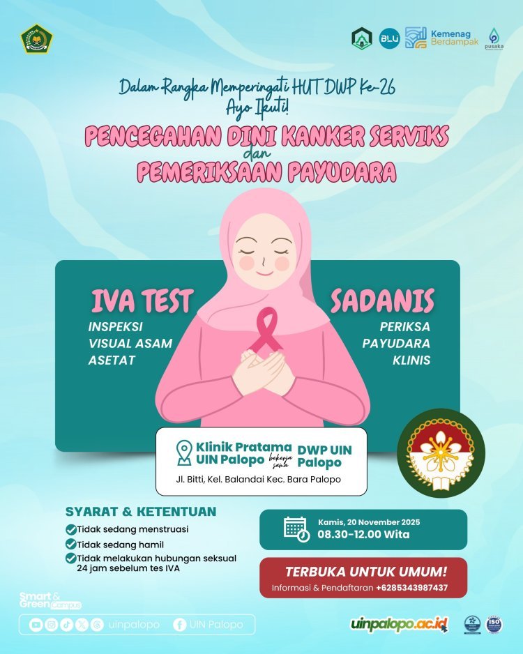 Pengurus DWP dan Klinik Pratama UIN Palopo Gelar Tes Kesehatan Keperempuanan