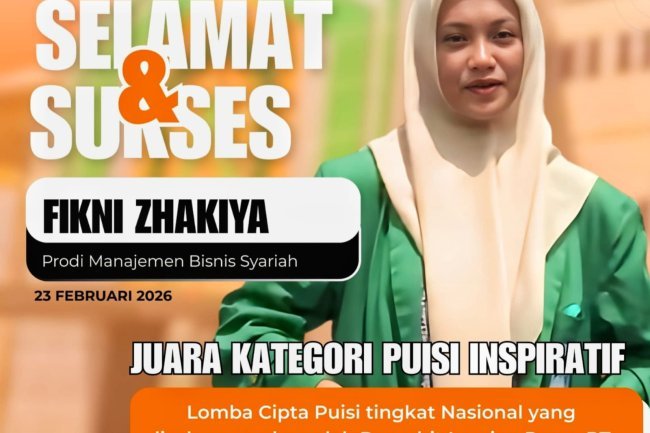 Fikni Zhakiya Harumkan Nama UIN Palopo di Ajang Puisi Nasional