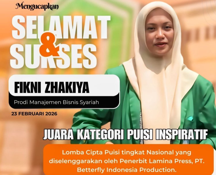 Fikni Zhakiya Harumkan Nama UIN Palopo di Ajang Puisi Nasional