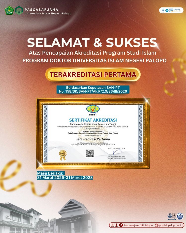 Belum Lama Berdiri, S3 UIN Palopo Sudah Kantongi Akreditasi BAN-PT