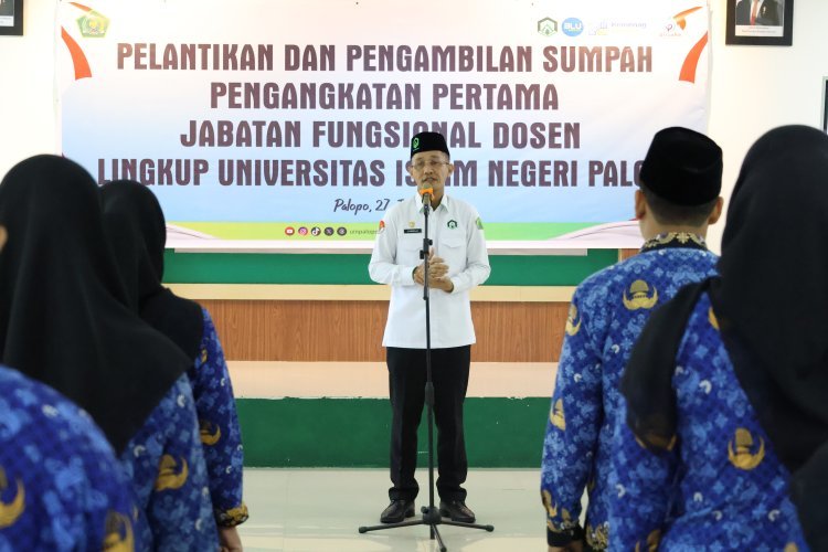 UIN Palopo Perkuat Budaya Kerja, Lantik 16 Dosen dan Dorong Kepedulian Sosial Mahasiswa